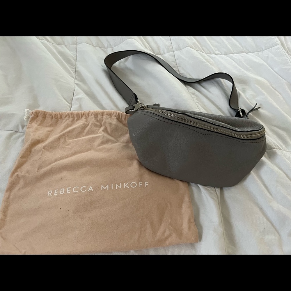 Rebecca Minkoff! Bree Leather Belt Bag - Grey